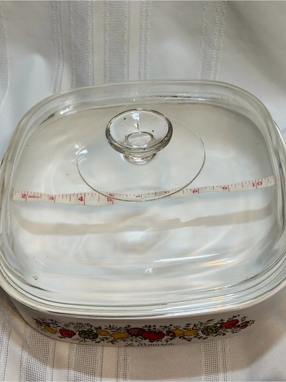 Large Casserole Dish Corning Ware Spice of Life Le Romarin 10x10x2 w/ Lid